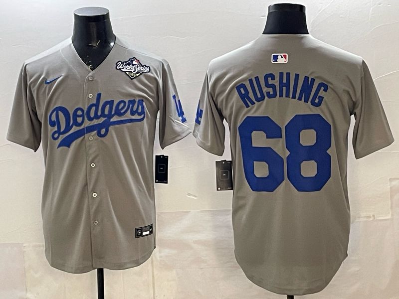 Men Los Angeles Dodgers #68 Rushing Grey Game 2026 Nike MLB Jersey 008->los angeles dodgers->MLB Jersey